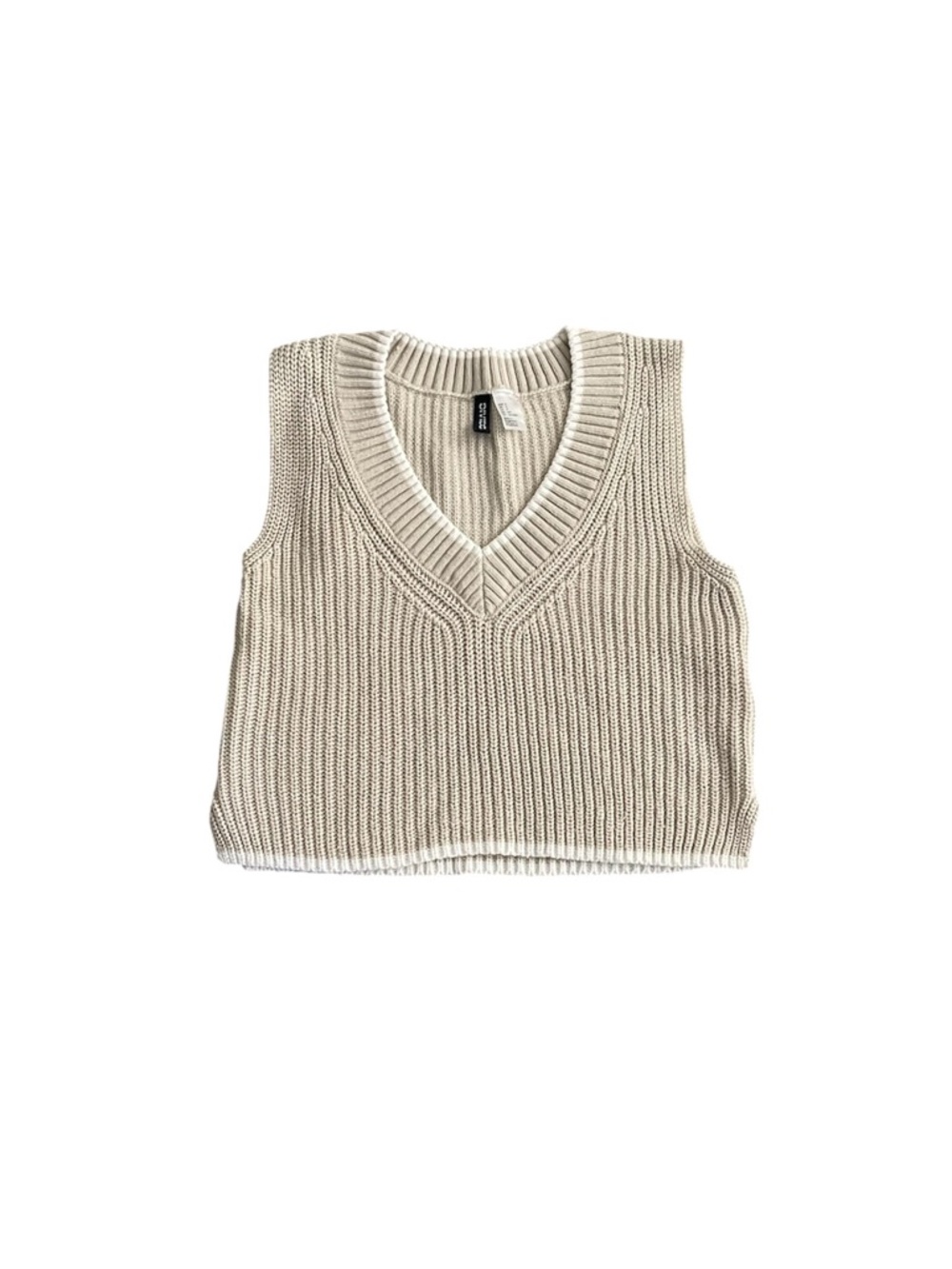 Divided sleeveless rib-knit sweater vest  - small